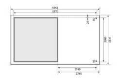 KARIBU Gartenhaus Kerko 6, Terragrau, Fichtenholz 19mm, 334 X 306 X 216 Cm, Flachdach, Anbau 2,8m -MBM Verkäufe 30546 4 06.jpg
