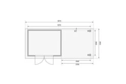 KARIBU Gartenhaus Kerko 4, Terragrau, Fichtenholz 19mm, 609 X 217 X 211 Cm, Flachdach, Anbau 2,8m Mit Rückwand -MBM Verkäufe 30547 4 06.jpg