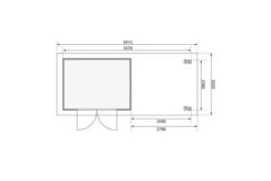 KARIBU Gartenhaus Kerko5 , Naturbelassen, Fichtenholz 19mm, 591,5 X 246 X 210 Cm, Flachdach, Anbau 2,8m Mit Rück- Und Seitenwand -MBM Verkäufe 30548 1 06.jpg