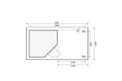 KARIBU Gartenhaus Schwandorf 5, Terragrau, Fichtenholz 19mm, 530 X 246 X 218 Cm, Flachdach, Anbau 2,8m -MBM Verkäufe 30550 06.jpg