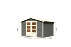 KARIBU Gartenhaus Amberg 4, Terragrau, Fichtenholz 19mm, 272 X 246 X 209 Cm, Satteldach, Doppelflügeltür -MBM Verkäufe 30553 2 05.jpg