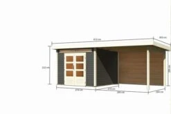 KARIBU Gartenhaus Kandern6 , Terragrau, Fichtenholz 28mm, 612 X 274 X 222 Cm, Pultdach, Anbau 3,2m Mit Rückwand -MBM Verkäufe 30559 2 05.jpg