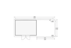 KARIBU Gartenhaus Kandern7 , Naturbelassen, Fichtenholz 28mm, 702 X 244 X 222 Cm, Pultdach, Anbau 3,2m Mit Rückwand -MBM Verkäufe 30559 3 06.jpg