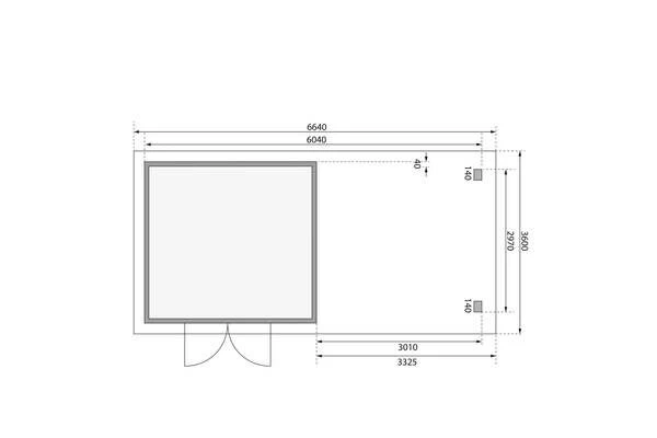 KARIBU Gartenhaus Northeim 3, Naturbelassen, Fichtenholz 40mm, 664 X 309 X 229 Cm, Pultdach, Anbau 3m Mit Rückwand 6 KARIBU Gartenhaus Northeim 3, Naturbelassen, Fichtenholz 40mm, 664 X 309 X 229 Cm, Pultdach, Anbau 3m Mit Rückwand – Bild 6