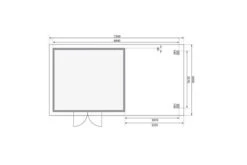 KARIBU Gartenhaus Northeim 5, Naturbelassen, Fichtenholz 40mm, 724 X 369 X 229 Cm, Pultdach, Anbau 3m Mit Rückwand -MBM Verkäufe 30561 5 06.jpg
