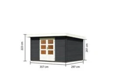 KARIBU Gartenhaus Bastrup 7, Anthrazit, Fichtenholz 28mm, 357 X 297 X 222 Cm, Pultdach, Eco Doppelflügeltür -MBM Verkäufe 30562 5 05.jpg