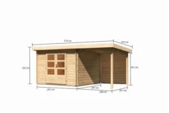 KARIBU Gartenhaus Bastrup5 , Naturbelassen, Fichtenholz 28mm, 514,5 X 297 X 222 Cm, Pultdach, Anbau 2m Mit Rückwand -MBM Verkäufe 30563 4 05.jpg