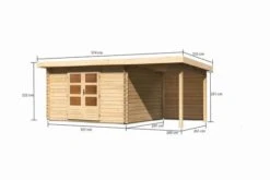 KARIBU Gartenhaus Bastrup7 , Naturbelassen, Fichtenholz 28mm, 574,5 X 297 X 222 Cm, Pultdach, Anbau 2m Mit Rückwand -MBM Verkäufe 30563 5 05.jpg