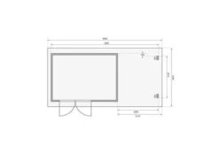 KARIBU Gartenhaus Bastrup8 , Naturbelassen, Fichtenholz 28mm, 604,5 X 297 X 222 Cm, Pultdach, Anbau 2m Mit Rückwand -MBM Verkäufe 30564 06.jpg