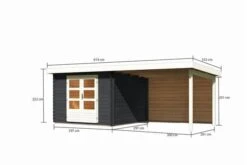 KARIBU Gartenhaus Bastrup5 , Anthrazit, Fichtenholz 28mm, 614 X 297 X 222 Cm, Pultdach, Anbau 3m Mit Rückwand -MBM Verkäufe 30566 8 05.jpg