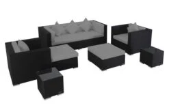 OUTFLEXX Loungemöbel-Set, Schwarz, Polyrattan, Für 6 Personen, Inkl. Kaffeetisch, Wasserfeste Kissenbox -MBM Verkäufe 3 1302 BOX B.jpg