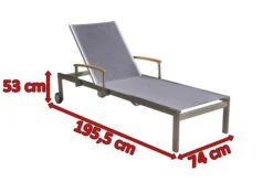 OUTFLEXX Rollliege, Taupe, Edelstahl/Textilene, Mit Gasfeder, 195,5x74x35cm -MBM Verkäufe 3 13505.jpg