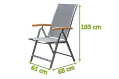 OUTFLEXX Multipositionssessel, Taupe , Edelstahl/Textilene, Armlehnen Aus FSC-Teakholz -MBM Verkäufe 3 13510.jpg