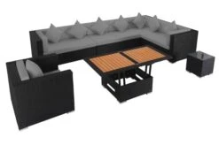 OUTFLEXX Loungemöbel-Set, Schwarz, Polyrattan, Für 8 Personen, Inkl. Loungetisch, Wasserfeste Kissenbox -MBM Verkäufe 3 1380 BOX D.jpg