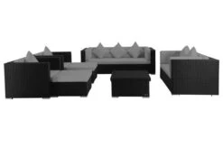 OUTFLEXX Loungemöbel-Set, Schwarz, Polyrattan, Für 9 Personen, Inkl. Loungetisch, Wasserfeste Kissenbox -MBM Verkäufe 3 1716 BOX D.jpg