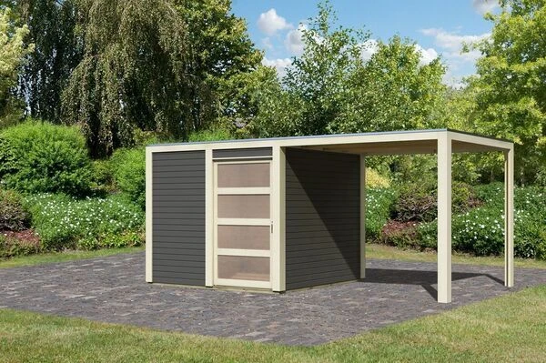 KARIBU Gartenhaus Qubic, Fichtenholz 19 Mm, Flachdach 3 KARIBU Gartenhaus Qubic, Fichtenholz 19 Mm, Flachdach – Bild 3