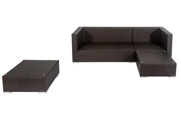 OUTFLEXX Loungemöbel-Set, Braun, Polyrattan, 5 Personen, Wasserfeste Kissenbox 3 OUTFLEXX Loungemöbel-Set, Braun, Polyrattan, 5 Personen, Wasserfeste Kissenbox – Bild 3