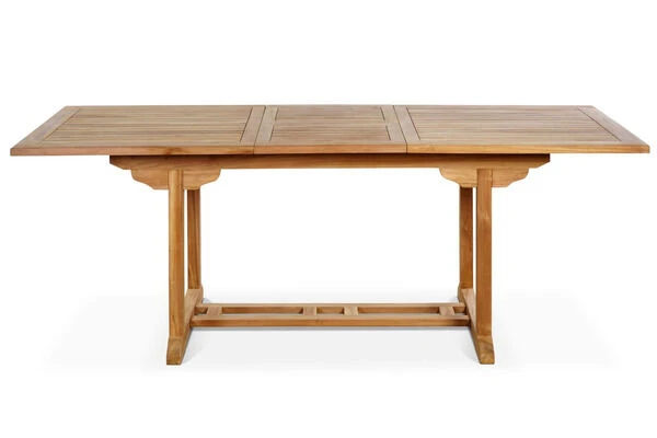 OUTFLEXX Ontario Ausziehtisch, Natur, Teakholz, 160/210x90cm, Fein Geschliffen 7 OUTFLEXX Ontario Ausziehtisch, Natur, Teakholz, 160/210x90cm, Fein Geschliffen – Bild 7