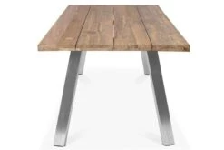 OUTFLEXX Esstisch, Edelstahl/recyceltes FSC®-Teak, 160x90cm, A-Gestell, Rustikal Gebürstet 7 OUTFLEXX Esstisch, Edelstahl/recyceltes FSC®-Teak, 160x90cm, A-Gestell, Rustikal Gebürstet -MBM Verkäufe 3 18319.jpg