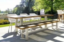 HARTMAN Yasmani Esstisch, Weiß/vintage Brown, Alu/Teak, 240x100cm -MBM Verkäufe 3 18685.jpg