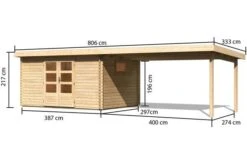 KARIBU Blockbohlenhaus Trittau 5, Fichtenholz Ca. 40 Mm, Pultdach -MBM Verkäufe 3 19433 4.jpg