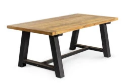 OUTFLEXX Belanda Esstisch, Dark Grey/natur, Alu/recycled FSC®-Teak, 200x100x76cm, Rustikal Gebürstet, A-Gestell -MBM Verkäufe 3 20321.jpg