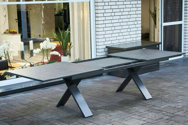 HARTMAN Exklusivmodell Xanadu Ausziehtisch, Xerix, Alu / Glaskeramik, 220/280 X 100 Cm, X-Gestell 3 HARTMAN Exklusivmodell Xanadu Ausziehtisch, Xerix, Alu / Glaskeramik, 220/280 X 100 Cm, X-Gestell – Bild 3