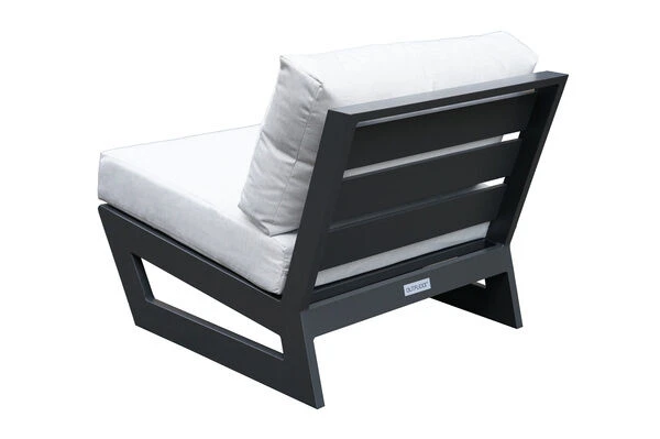 OUTFLEXX Loungesessel, Anthrazit / Creamy White, Aluminium / Polyester, 73x86x66 Cm, Inkl. Polster 3 OUTFLEXX Loungesessel, Anthrazit / Creamy White, Aluminium / Polyester, 73x86x66 Cm, Inkl. Polster – Bild 3