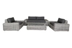 OUTFLEXX Loungemöbel, White Faded Grey, Polyrattan, 4 Personen, Inkl. Tisch 70 X 130 Cm Und Polster Aus Olefin In Anthrazit -MBM Verkäufe 3 20789.jpg