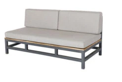 OUTFLEXX Ecklounge, Anthrazit, Alu/Akazie, 5 Personen, Inkl. Polster In Grau, Tisch 80 X 80 Cm Und Hocker -MBM Verkäufe 3 21016.jpg