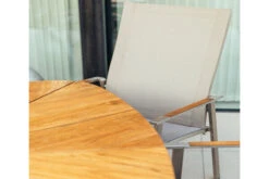 DIAMOND GARDEN Lyon Triangel Esstisch, Edelstahl/Recycled Teak, 150x 150 Cm -MBM Verkäufe 3 21210.jpg