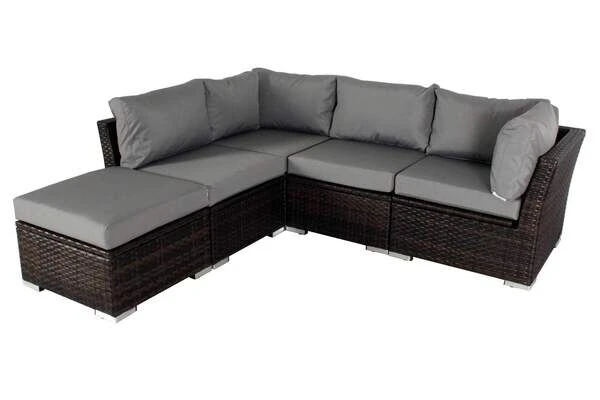OUTFLEXX Loungemöbel, Polyrattan, Braun Marmoriert, Inkl. Abdeckhaube, Ersatzbezug, Wasserfeste Kissenbox 3 OUTFLEXX Loungemöbel, Polyrattan, Braun Marmoriert, Inkl. Abdeckhaube, Ersatzbezug, Wasserfeste Kissenbox – Bild 3