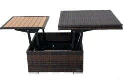 OUTFLEXX Loungetisch Höhenverstellbar, Braun-marmoriert, Polyrattan, 75/152x75x40/64,5cm -MBM Verkäufe 3 8887.jpg