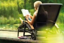 HARTMAN Da Vinci Gartenliege, Xerix/anthrazit, Alu/Textilene, 170 X 82 X 30 Cm, Mit FSC-Teak-Armlehnen -MBM Verkäufe 4 11664 1.jpg