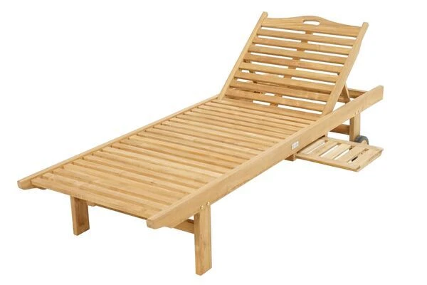 Gartenliege Archimedes Aus Teakholz Von Ploß, Mit Rädern Und Tablett 4 Gartenliege Archimedes Aus Teakholz Von Ploß, Mit Rädern Und Tablett – Bild 4