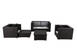 OUTFLEXX Lounge-Set, 5 Personen, Braun, Polyrattan, Inkl. Loungetisch, Wasserfeste Kissenbox -MBM Verkäufe 4 1298 BOX D.jpg