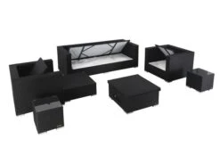 OUTFLEXX Loungemöbel-Set, Schwarz, Polyrattan, Für 6 Personen, Inkl. Loungetisch, Wasserfeste Kissenbox -MBM Verkäufe 4 1302 BOX D.jpg
