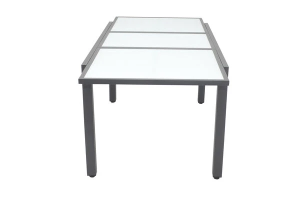 VILLANA Ausziehtisch, Anthrazit/weiß, Aluminium/Sicherheitsglas, 160/220 X 90 X 75 Cm 4 VILLANA Ausziehtisch, Anthrazit/weiß, Aluminium/Sicherheitsglas, 160/220 X 90 X 75 Cm – Bild 4