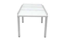 VILLANA Ausziehtisch, Silber/weiß, Alu/Sicherheitsglas, 160/220x90 Cm, Flügelmechanismus -MBM Verkäufe 4 13395 2.jpg