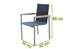 OUTFLEXX Gartensessel, Schwarz, Edelstahl/Textilene, Armlehnen Aus FSC-Teak, 56x67x88cm -MBM Verkäufe 4 13499.jpg