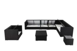 OUTFLEXX Loungemöbel-Set, Schwarz, Polyrattan, Für 8 Personen, Inkl. Loungetisch, Wasserfeste Kissenbox -MBM Verkäufe 4 1380 BOX D.jpg