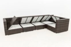 OUTFLEXX Loungemöbel-Set, 5 Pers, Braun Marmoriert, Polyrattan, Wasserfeste Kissenbox -MBM Verkäufe 4 16064 BOX A.jpg