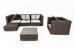 OUTFLEXX Loungemöbel-Set, Braun Marmoriert, Polyrattan, 5 Pers, Wasserfeste Kissenbox, Inkl. Beistelltisch -MBM Verkäufe 4 16065 BOX B.jpg