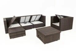 OUTFLEXX Loungemöbel-Set, Braun Marmoriert, Polyrattan, 5 Pers, Wasserfeste Kissenbox, Inkl. Loungetisch 13 OUTFLEXX Loungemöbel-Set, Braun Marmoriert, Polyrattan, 5 Pers, Wasserfeste Kissenbox, Inkl. Loungetisch -MBM Verkäufe 4 16065 BOX D.jpg