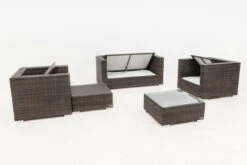 OUTFLEXX Loungemöbel-Set, Polyrattan, Braun Marmoriert, 5 Pers, Wasserfeste Kissenbox, Inkl. Beistelltisch -MBM Verkäufe 4 16066 BOX B.jpg