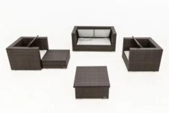OUTFLEXX Loungemöbel-Set, Polyrattan, Braun Marmoriert, 5 Pers, Wasserfeste Kissenbox, Inkl. Loungetisch -MBM Verkäufe 4 16066 BOX D.jpg