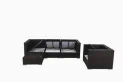 OUTFLEXX Loungemöbel-Set, Braun, Polyrattan, Für 5 Personen, Wasserfeste Kissenbox -MBM Verkäufe 4 1713 BOX A.jpg