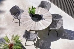 HARTMAN Provence Crossleg Esstisch, Light Grey, Teakholz, Ø150cm, Inkl. Granitinlay Ø50cm -MBM Verkäufe 4 17476.jpg