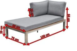 OUTFLEXX Chaiselongue, Silber/grau, Edelstahl/FSC-Teakholz/Textil, 158 X 76 X 64 Cm -MBM Verkäufe 4 18295.jpg