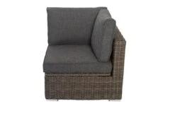 OUTFLEXX Eckelement Links, Grau, Polyrattan, 82 X 82 X 70 Cm, Verstellbare Sitzfläche, Wasserfeste Kissenbox